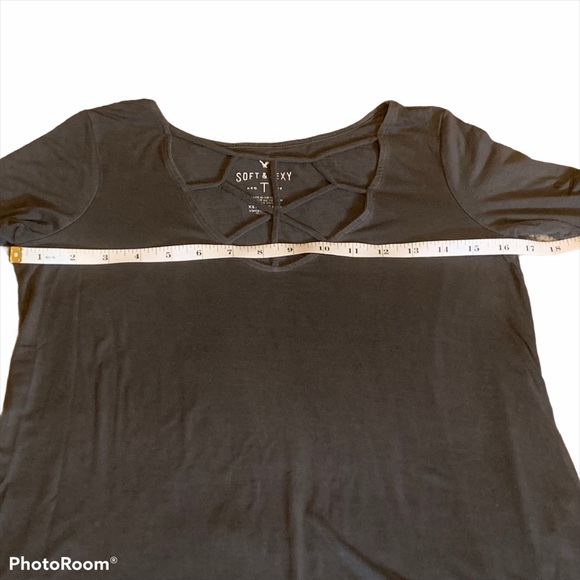 AEO Soft & Sexy Cage Front T-Shirt , Gray XS - Picture 10 of 10